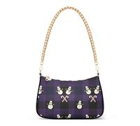 GuoChe Sac à bandoulière tendance pour femme Motif bonhomme de neige et canne à sucre d'orge Violet