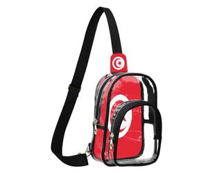GuoChe Sac à bandoulière transparent en PVC et polyester - Taille compacte - Sangle réglable - Plusieurs compartiments, Drapeau national de la Tunisie, One Size