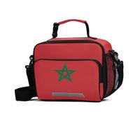 GuoChe Sac à déjeuner avec drapeau national du Maroc avec bandoulière réglable pour fille