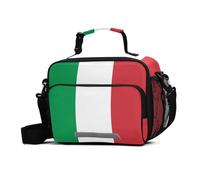 GuoChe Sac à déjeuner pour enfants, motif drapeau vectoriel italien, dimensions précises, boîte à déjeuner officielle résistante à l'eau réutilisable avec bandoulière réglable, sac fourre-tout