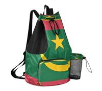 GuoChe Sac à dos avec cordon de serrage et poches - Étanche, Drapeau national de la Mauritanie, One Size, Sacs à dos d'écolier pour enfants