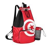 GuoChe Sac à dos avec cordon de serrage et poches intérieures, sac à dos étanche, Drapeau national de la Tunisie, One Size, Sacs à dos d'écolier pour enfants