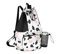GuoChe Sac à dos avec cordon de serrage - Sac de camping d'été avec poche pour bouteille d'eau - Sac pour l'école - Étanche, Illustration vectorielle simple de vaches sur un, One Size, Sacs à dos