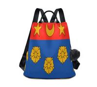 GuoChe Sac à dos de lycée tendance antivol pour voyage, travail, quotidien avec porte-clés pompon, Drapeau du Manitoba, One Size, Sacs à dos de voyage