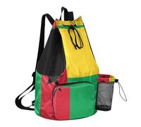 GuoChe Sac à dos de sport avec cordon de serrage et poche pour bouteille d'eau - Séparation sèche et humide, Drapeau national de la Guinée-Bissau, One Size, Sacs à dos d'écolier pour enfants