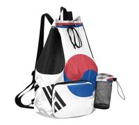 GuoChe Sac à dos de sport avec cordon de serrage et poche pour bouteille d'eau - Séparation sèche et humide