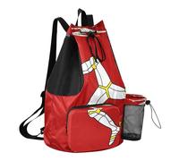 GuoChe Sac à dos de sport avec cordon de serrage et poche pour bouteille d'eau - Séparation sèche et humide, Drapeau de l'île de Man, One Size, Sacs à dos d'écolier pour enfants