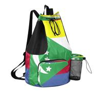 GuoChe Sac à dos de sport avec cordon de serrage et poche pour bouteille d'eau - Séparation sèche et humide, Drapeau national des Comores, One Size, Sacs à dos d'écolier pour enfants