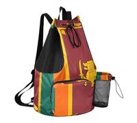 GuoChe Sac à dos de sport avec cordon de serrage et poche pour bouteille d'eau - Séparation sèche et humide, Drapeau national du Sri Lanka, One Size, Sacs à dos d'écolier pour enfants