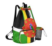 GuoChe Sac à dos de sport avec cordon de serrage et porte-bouteille d'eau - Séparation sèche et humide, Drapeau national de la Dominique, One Size, Sacs à dos d'écolier pour enfants