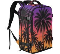 GuoChe Sac à dos de voyage en tissu durable Capacité 20 l | Avec plusieurs poches pour étudiants, palmiers, coucher de soleil, paradis tropical, plage, cocotier