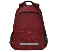 GuoChe Sac à dos d'école pour ordinateur portable pour enfants | Avec bande réfléchissante 43,2 cm Emo Saint Valentin Cœur Toile d'araignée gothique Alt Esthétique