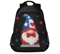 GuoChe Sac à dos d'école pour ordinateur portable pour enfants | Avec bande réfléchissante 43,2 cm Nain patriotique du Texas Vintage 4ème du jour de l'indépendance d'été