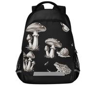 GuoChe Sac à dos d'école pour ordinateur portable pour enfants | Avec bande réfléchissante Goblincore Dark Academia Mori Kei Alternative Esthétique 43,2 cm
