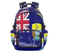 GuoChe Sac à dos d'école transparent de grande capacité, sac à dos de voyage décontracté pour étudiant, entraînement scolaire, âge 7-18 ans, Drapeau de Sainte-Hélène, Ascension et Tristan Da, taille