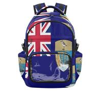 GuoChe Sac à dos d'école transparent de grande capacité, sac à dos de voyage décontracté pour étudiant, entraînement scolaire, âge 7-18 ans, Drapeau de la Géorgie du Sud et du Sandwich du Sud, One