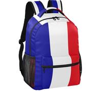 GuoChe Sac à dos décontracté au look minimaliste avec doublure en peau de pêche léger pour garçons et filles pour les trajets quotidiens, drapeau de la France