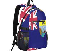GuoChe Sac à dos décontracté en tissu sergé d'une capacité de 20 l avec poche avant zippée pour le voyage, Drapeau de Sainte-Hélène, Ascension et Tristan Da Cunha, One Size, Sacs à dos basiques