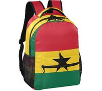 GuoChe Sac à dos décontracté minimaliste avec doublure en peau de pêche légère pour garçons et filles pour les trajets quotidiens avec drapeau national de la Guyane, Drapeau national du Ghana, S