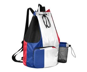 GuoChe Sac à dos d'été avec cordon de serrage, sac de camping avec poches, sac à dos à pince, séparation sèche et humide, Drapeau de Saint Barthélemy, One Size, Sacs à dos d'écolier pour enfants