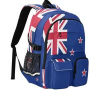 GuoChe Sac à dos d'étudiant résistant à l'usure d'une capacité de 30 l avec sangle de bagage pour adolescents de 7 à 18 ans, Drapeau national de la Nouvelle-Zélande, taille unique