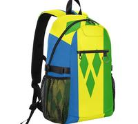 GuoChe Sac à dos d'ordinateur en tissu sergé avec boucle de sangle latérale pour activités de plein air 20 l, Drapeau de Saint Vincent et les Grenadines, One Size, Sacs à dos basiques polyvalents