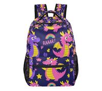 GuoChe Sac à dos durable à poches multiples pour filles, sac à dos de gym, sac à livres, panda en bambou, croquis botanique, Jolis dragons colorés pour enfants, Medium