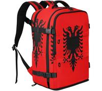 GuoChe Sac à dos en tissu durable de 20 l avec plusieurs compartiments pour les trajets, Drapeau national de l'Albanie, One Size, Sacs à dos basiques polyvalents