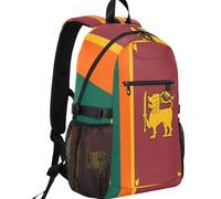GuoChe Sac à dos en tissu sergé pour ordinateur portable de 14" avec boucle de sangle latérale, Drapeau national du Sri Lanka, One Size, Sacs à dos basiques polyvalents