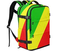 GuoChe Sac à dos en tissu sergé pour ordinateur portable de 16" avec bretelles réglables pour étudiants, Drapeau national de la République du Congo, One Size, Sacs à dos basiques polyvalents