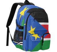 GuoChe Sac à dos étudiant résistant à l'usure taille unique avec boucle magnétique pour sac à dos d'école, Drapeau national du Soudan du Sud, One Size, Sacs à dos basiques polyvalents