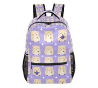 GuoChe Sac à dos léger à compartiments multiples pour garçons, sac de gym, sac à livres, sushi et chat, composition mignonne, Motif cochon d'Inde et myrtille, Medium