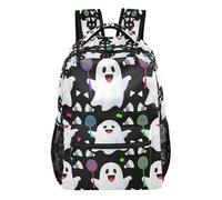 GuoChe Sac à dos léger à compartiments multiples pour garçons, sac de gym, sac à livres, sushi et chat, composition mignonne, Croquis de dessin animé fantôme flottant, S