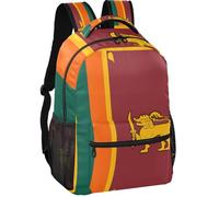 GuoChe Sac à dos minimaliste avec doublure en peau de pêche 6 compartiments pour adolescents de 7 à 18 ans pour voyage Drapeau du Zimbabwe, Drapeau national du Sri Lanka, Small, Sacs à dos d'écolier