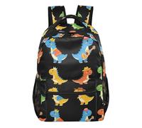 GuoChe Sac à dos multi-compartiments durable pour filles en avion, sac à dos de voyage, sac à dos double ombre dessin animé bête, Bête de dessin animé double ombre, S