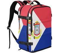 GuoChe Sac à dos pour ordinateur portable en tissu sergé pour ordinateur portable de 16" avec compartiment à chaussures indépendant pour les voyages d'affaires, Drapeau de Saint-Martin, One Size, Sacs