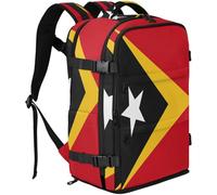 GuoChe Sac à dos pour ordinateur portable en tissu sergé pour ordinateur portable de 16" avec compartiment à chaussures indépendant pour les voyages d'affaires, Drapeau national du Timor-Leste, One