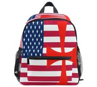 GuoChe Sac à dos pour tout-petits filles garçons enfants sac d'école S, Drapeau de la croix des Templiers des États-Unis, M