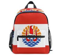 GuoChe Sac à dos pour tout-petits filles garçons enfants sac d'école S, Drapeau de la Polynésie française (variante), Small, Sac à dos