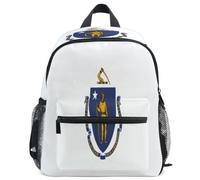 GuoChe Sac à dos pour tout-petits filles garçons enfants sac d'école S, Drapeau de l'État du Massachusetts, Small, Sac à dos