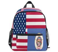 GuoChe Sac à dos pour tout-petits filles garçons enfants sac d'école S, Drapeau des États-Unis et du Minnesota, S, Sac à dos