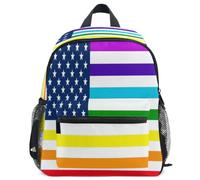 GuoChe Sac à dos pour tout-petits filles garçons enfants sac d'école S, Drapeau des États-Unis Grec Rainbow Peace, S, Sac à dos