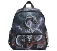 GuoChe Sac à dos pour tout-petits filles garçons enfants sac d'école S, Mythique Argent Chinois Wyrm Lightning Fantasy Art, S