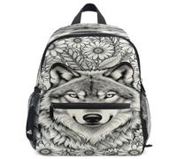 GuoChe Sac à dos pour tout-petits filles garçons enfants sac d'école S, Therian Alpha Wolf Grunge Esthétique, M