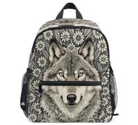 GuoChe Sac à dos pour tout-petits filles garçons enfants sac d'école S, Therian Alpha Wolf Grunge Esthétique, Small, Sac à dos