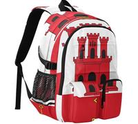 GuoChe Sac à dos résistant à l'usure d'une capacité de 30 l avec plusieurs poches pour sac à dos d'extérieur, Drapeau de Gibraltar, One Size