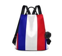 GuoChe Sac à dos tendance antivol pour le quotidien avec porte-clés à pompon, Drapeau des terres australes et antarctiques françaises, One Size, Sacs à dos de voyage