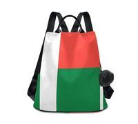 GuoChe Sac à dos tendance antivol pour le quotidien avec porte-clés à pompon, Drapeau national de Madagascar, One Size, Sacs à dos de voyage