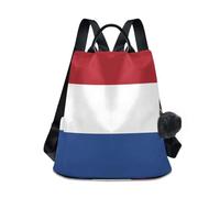 GuoChe Sac à dos tendance antivol pour le quotidien avec porte-clés à pompon, Drapeau national des Pays-Bas, One Size, Sacs à dos de voyage