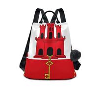 GuoChe Sac à dos tendance pour femme avec porte-clés à pompon pour voyage, travail, quotidien, Drapeau de Gibraltar, One Size, Sacs à dos de voyage